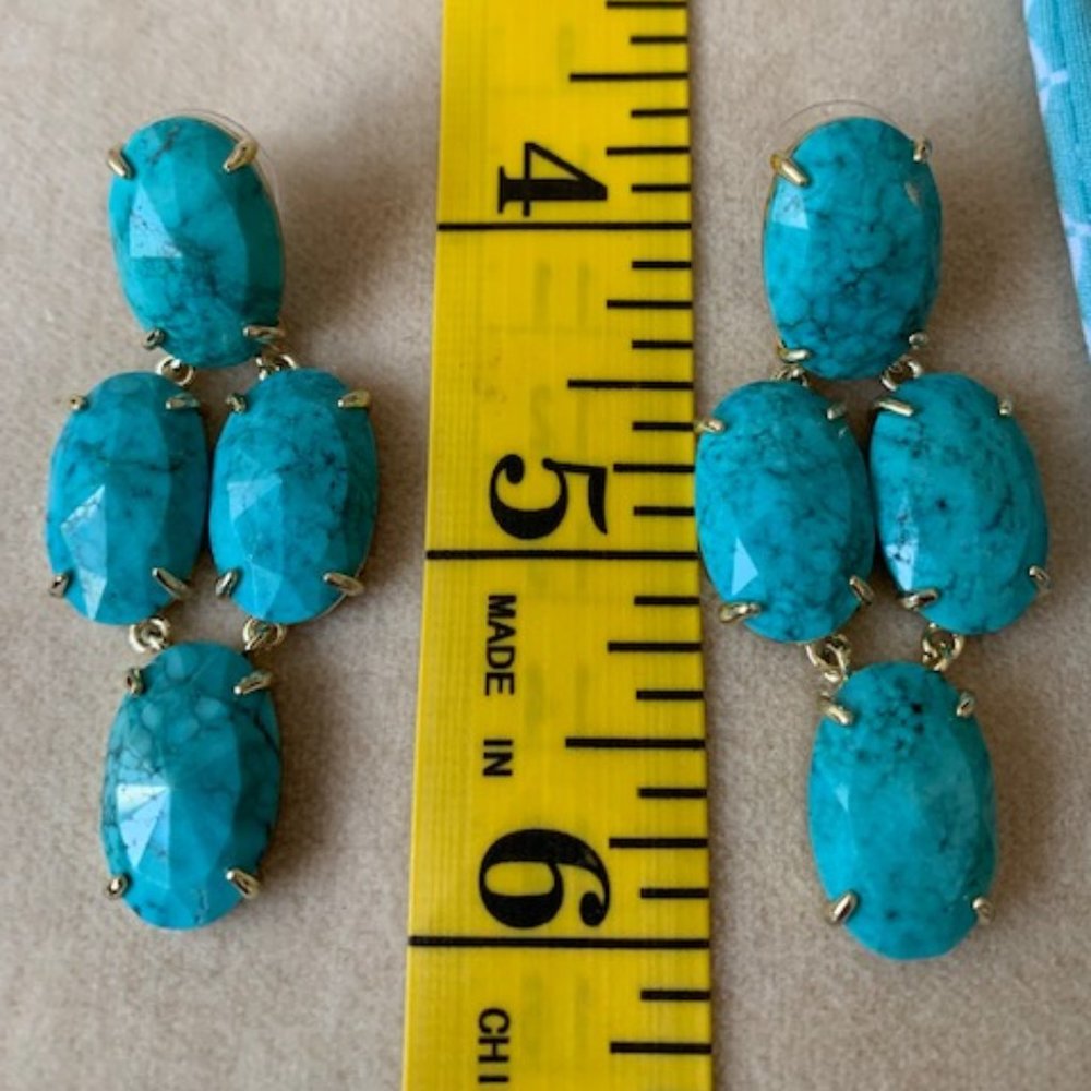Kendra Scott Gold Tone Turquoise Magnesite dangling earrings